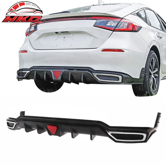 Wholesale For 22-26 Civic Sport LX EX-L Matte Black Rear Bumper Diffuser W/ Corner Spat PP