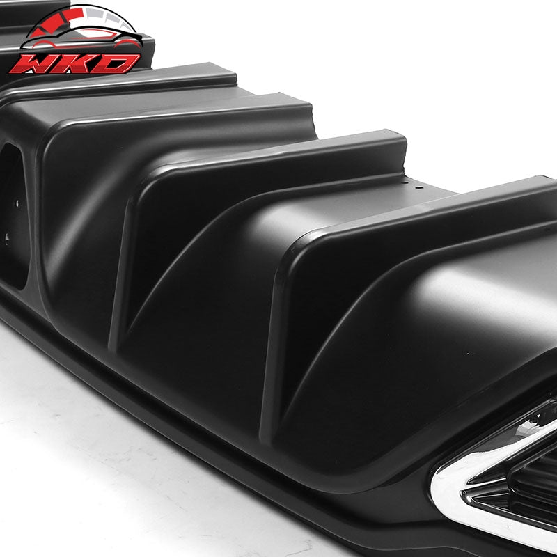 For 22-26 Civic Sport LX EX-L Matte Black Rear Bumper Diffuser W/ Corner Spat PP
