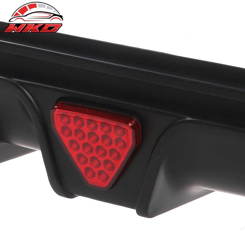 For 22-26 Civic Sport LX EX-L Matte Black Rear Bumper Diffuser W/ Corner Spat PP