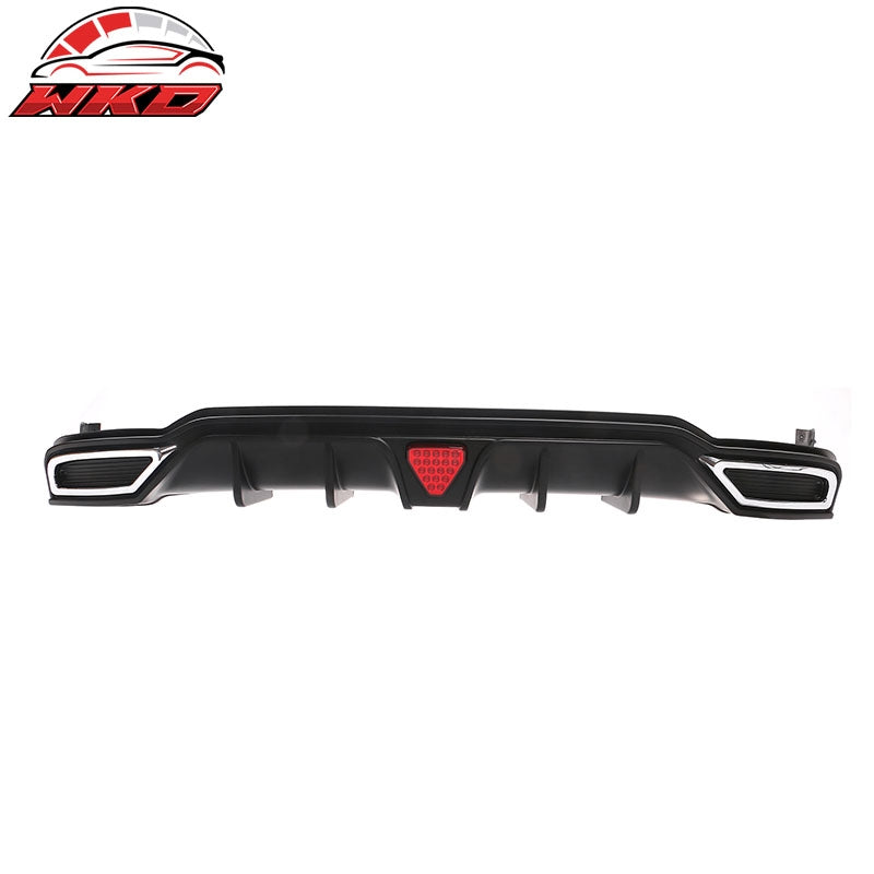 For 22-26 Civic Sport LX EX-L Matte Black Rear Bumper Diffuser W/ Corner Spat PP
