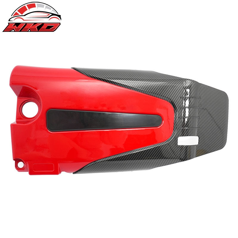 Fits 22-26 Civic Type R Style 1.5L Engine Valve Cover Carbon Fiber Print & Red