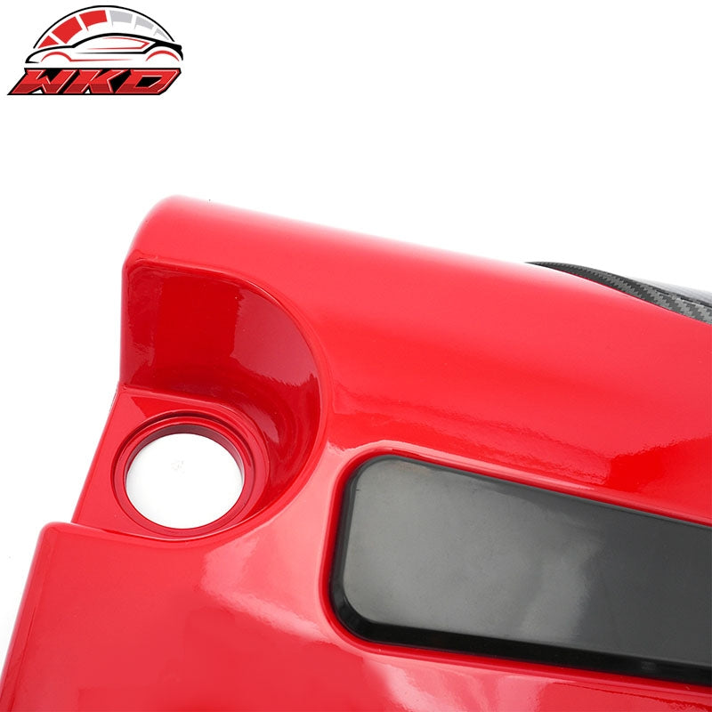 Fits 22-26 Civic Type R Style 1.5L Engine Valve Cover Carbon Fiber Print & Red