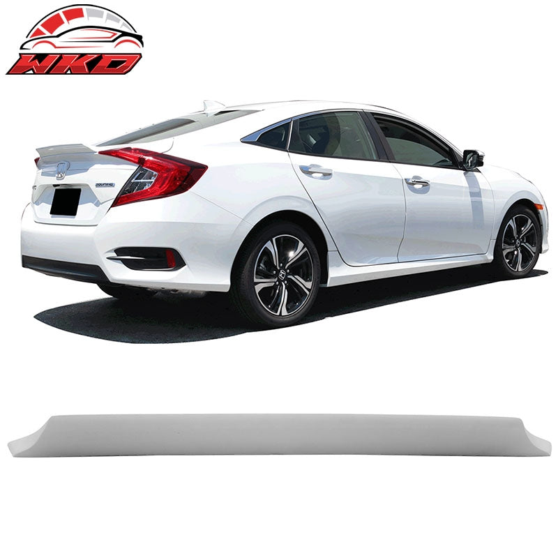 Fits 16-21 Civic X 10th Gen Sedan IKON Style Trunk Spoiler Unpainted Gray - FRP
