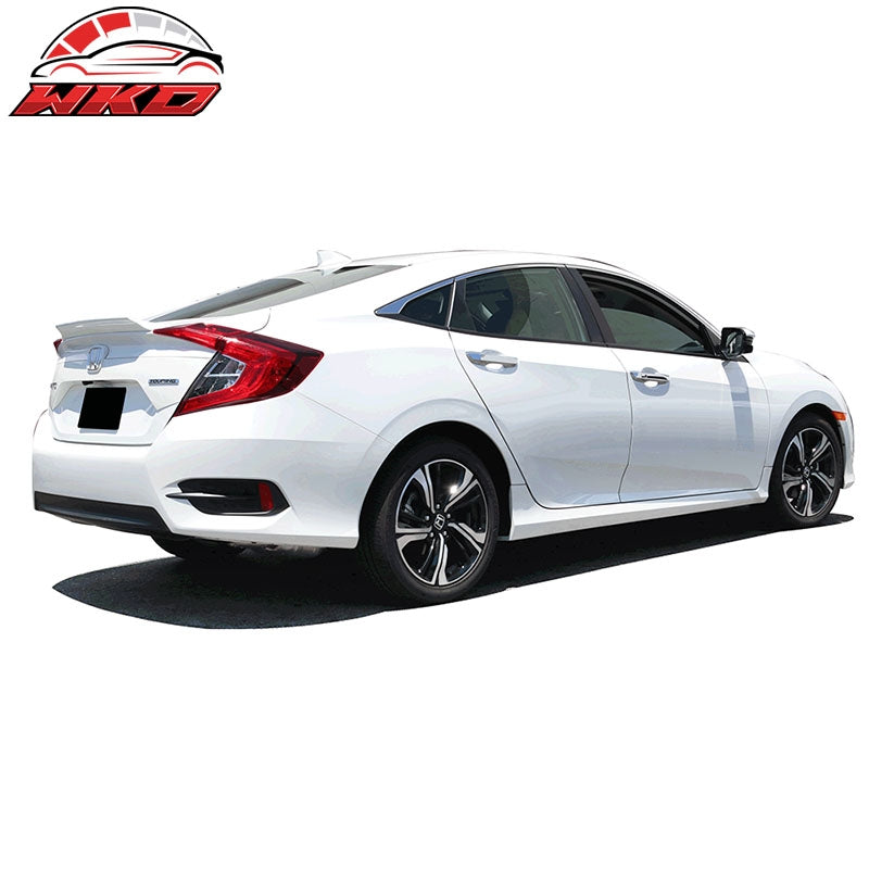 Fits 16-21 Civic X 10th Gen Sedan IKON Style Trunk Spoiler Unpainted Gray - FRP