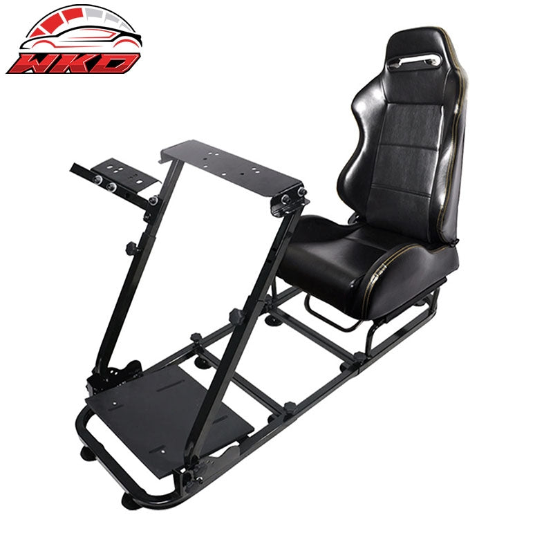 Wholesale Black PVC Leather Slider Cockpit Racing Seat Gaming Chair & Bracket