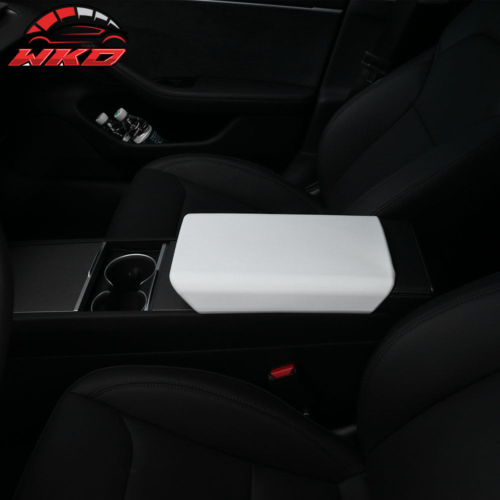 Fits 24-25 Tesla Model 3/25 Y TPE Center Console Armrest Cover Protector White