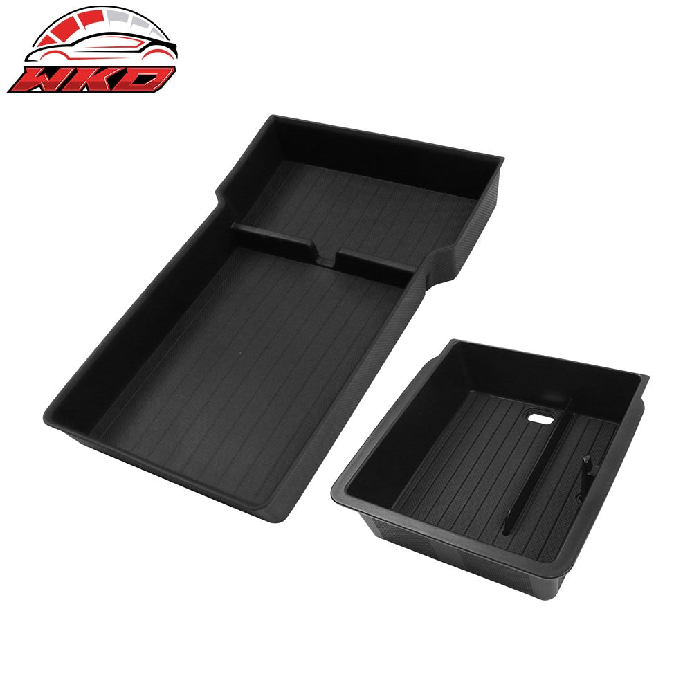 Fits 24-25 Tesla Model 3/Y TPE Lower Upper Center Armrest Organizer Storage Box