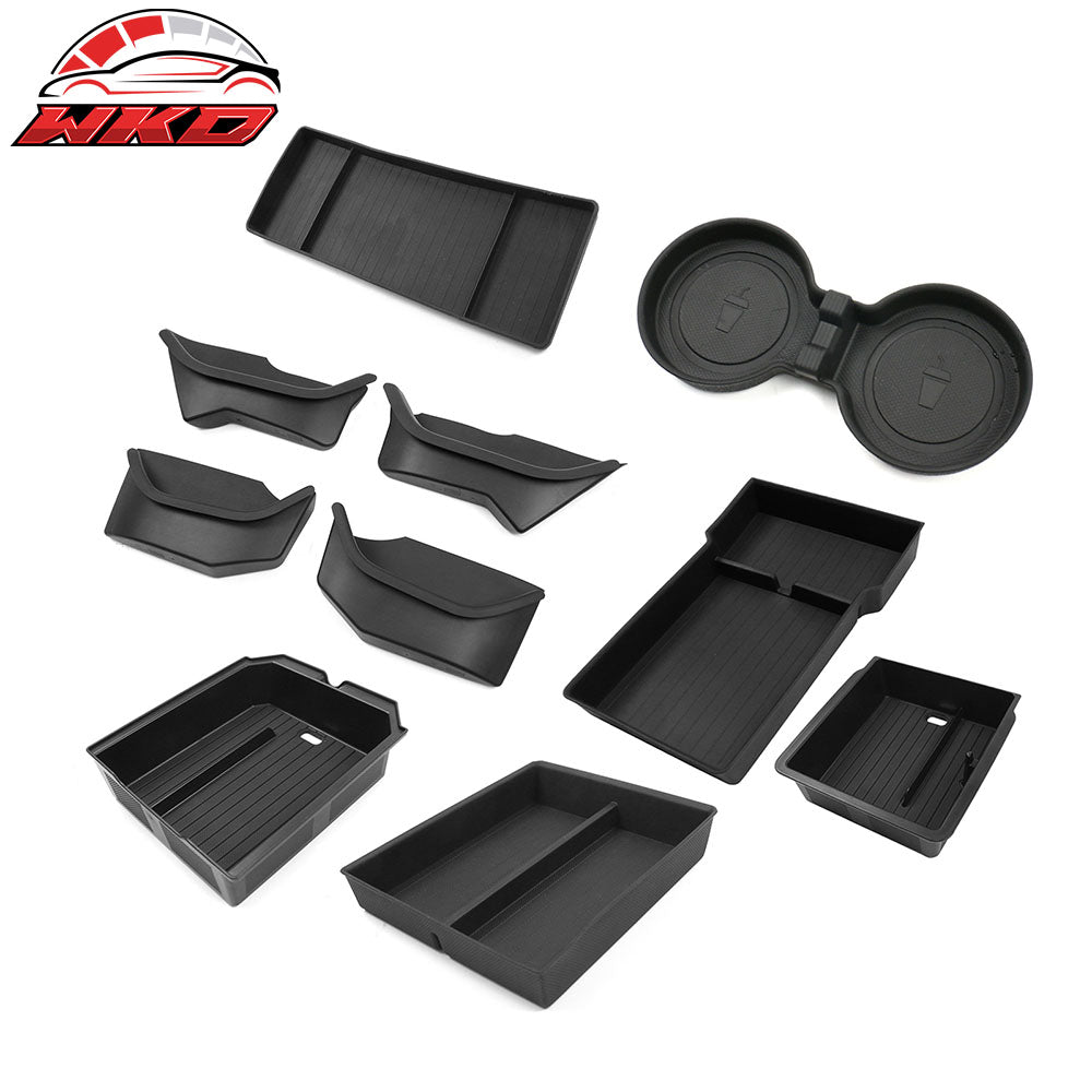 Fits 24-25 Tesla Model 3 Door Side+Center Armrest+Console Box+Cup Holder Insert