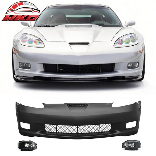 Wholesale For 06-13 Corvette C6 Front Bumper Cover Z06 Style Conversion Assembly +Foglight - Wikond Auto