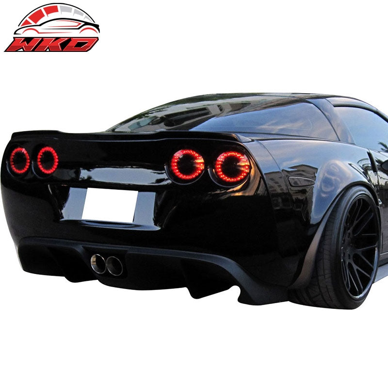 Fits 05-13 Chevy Corvette C6 ZR1 OE Style Matte Black Flushmount Trunk Spoiler