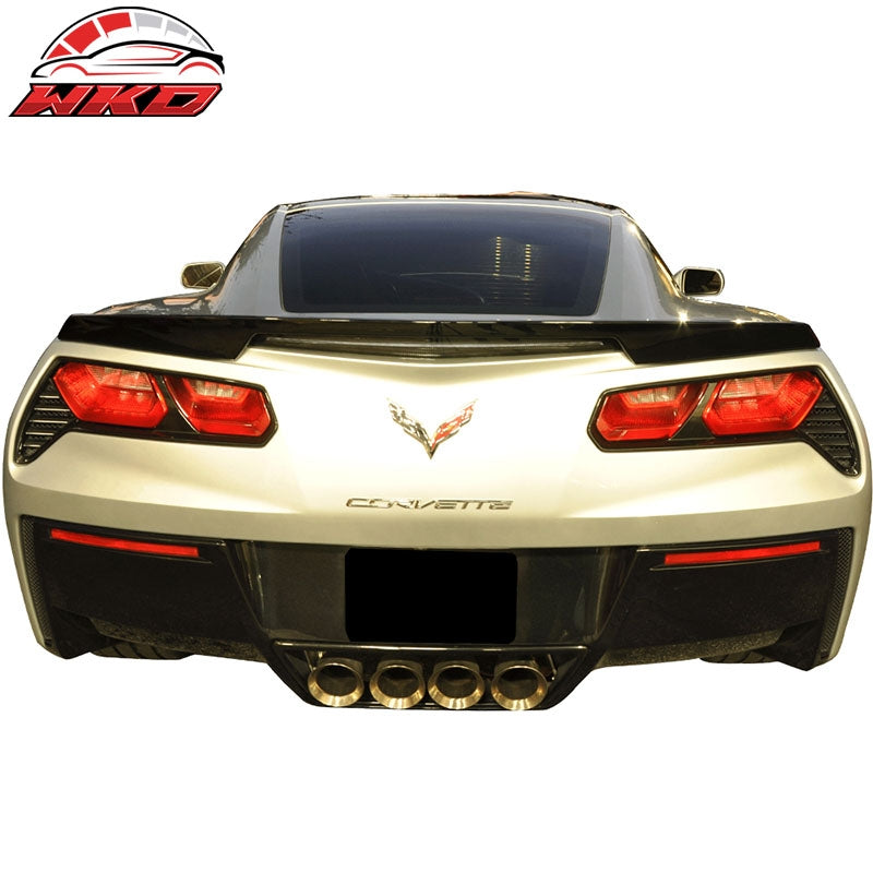 Fits 14-19 Chevrolet Corvette C7 Rear Trunk Lid Spoiler Wing Lip ABS Gloss Black