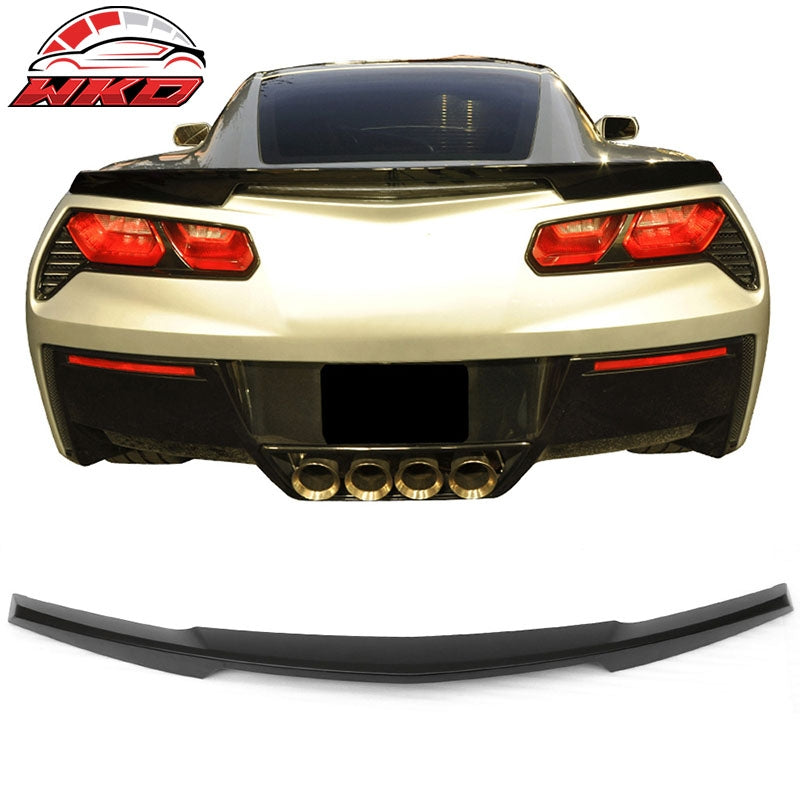 Wholesale 14-19 Chevrolet Corvette C7 Rear Trunk Spoiler Wing Lip ABS Unpainted Black