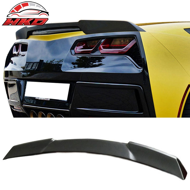 Fits 14-19 Chevy Corvette C7 ZR51 Style Rear Trunk Spoiler Wing FRP Primer Black