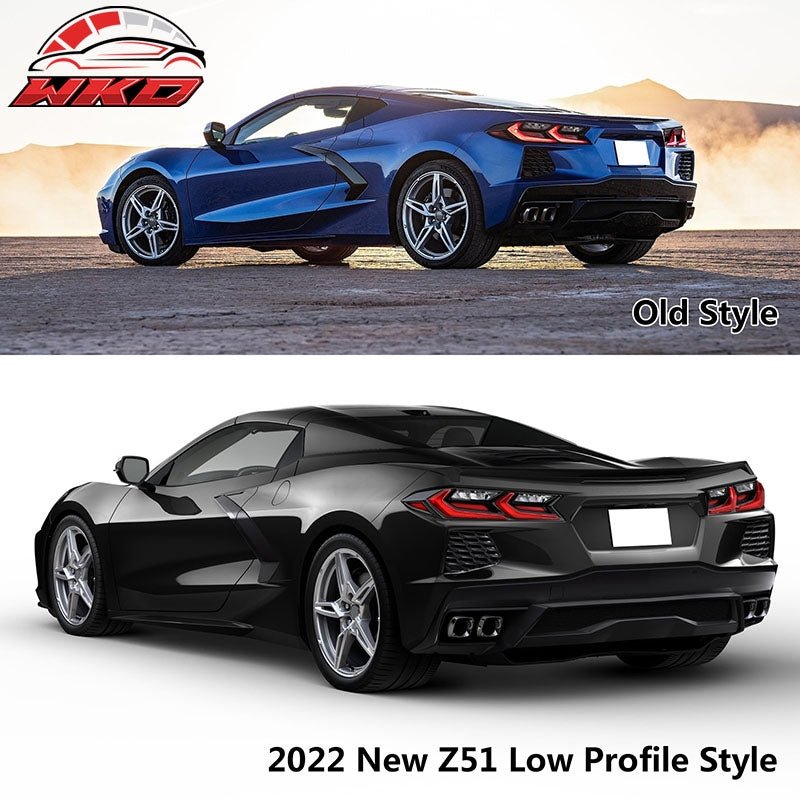 Fits 20-26 Corvette C8 2022 New Z51 Low Profile Style Trunk Spoiler Matte Black