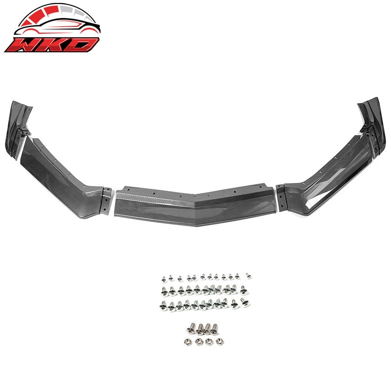 Fits 20-26 Chevy Corvette C8 5VM Style Carbon Fiber Print Front Bumper Lip 5PCS