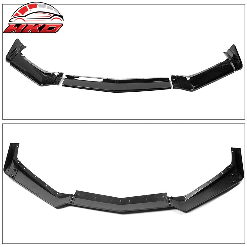 Fits 20-26 Chevrolet Corvette C8 5VM Style 5PCS Front Bumper Lip ABS Gloss Black