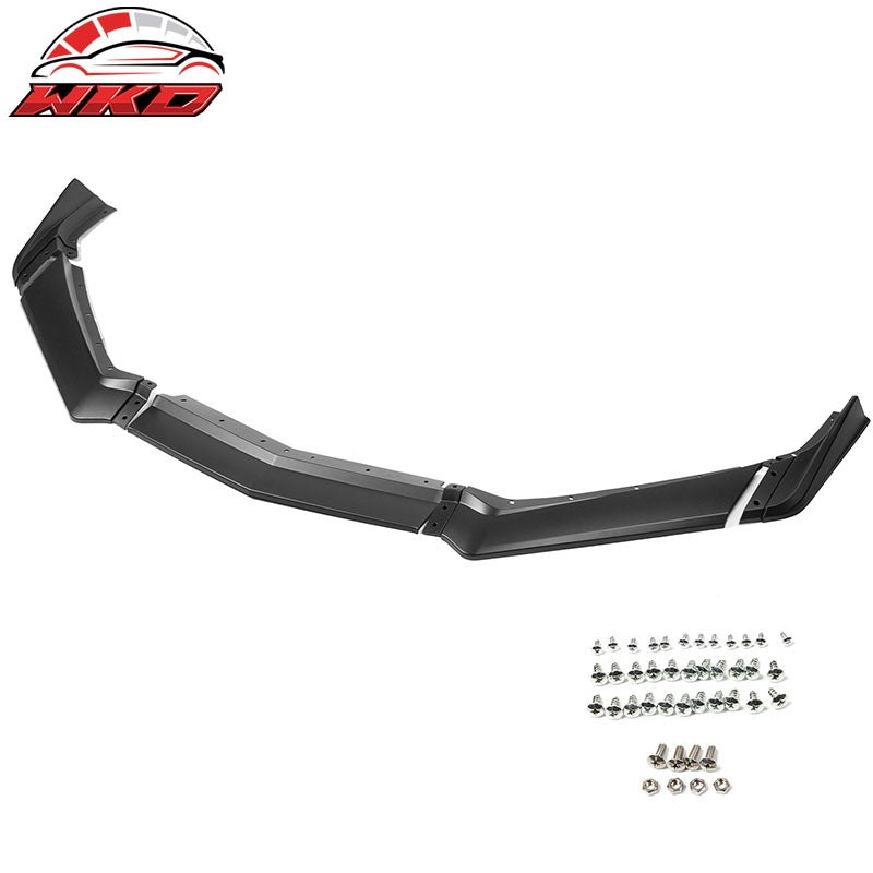Fits 20-26 Chevy Corvette C8 5VM Style Matte Black Front Bumper Lip Spoiler 5PCS
