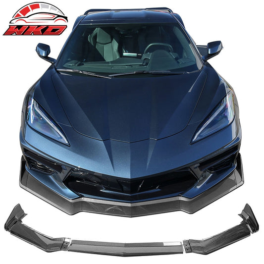 Wholesale 20-26 Chevy Corvette C8 ABS Front Bumper Lip Spoiler 5PC Carbon Fiber Print