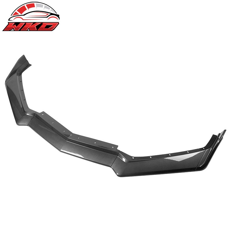 Fits 20-26 Chevy Corvette C8 ABS Front Bumper Lip Spoiler 5PC Carbon Fiber Print