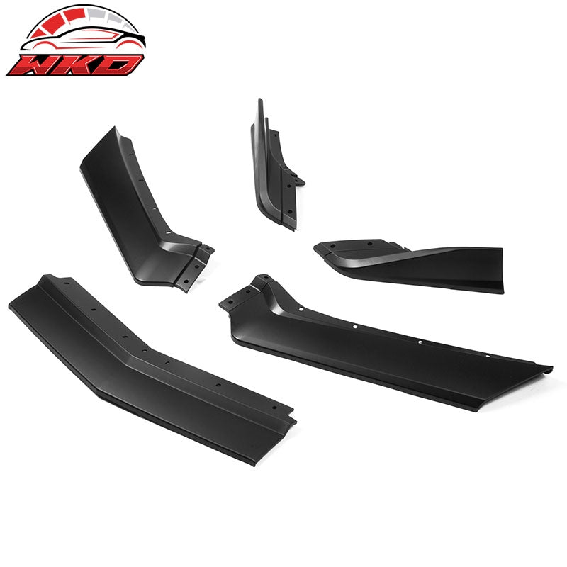 Fits 20-26 Chevy Corvette C8 ABS Front Bumper Lip Chin Spoiler 5PCS Matte Black