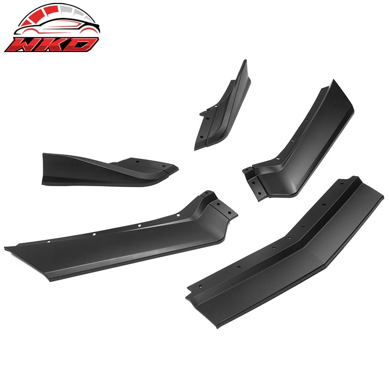 Fits 20-26 Chevy Corvette C8 ABS Front Bumper Lip Chin Spoiler 5PCS Matte Black