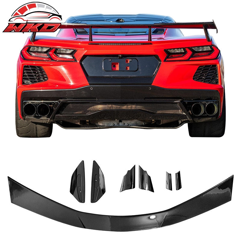 Wholesale 20-26 Chevrolet Corvette C8 High Wing Trunk Spoiler Carbon Fiber Print ABS