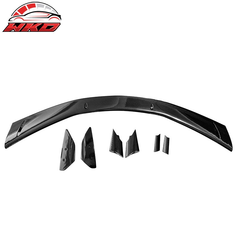 Fits 20-26 Chevrolet Corvette C8 High Wing Trunk Spoiler Carbon Fiber Print ABS