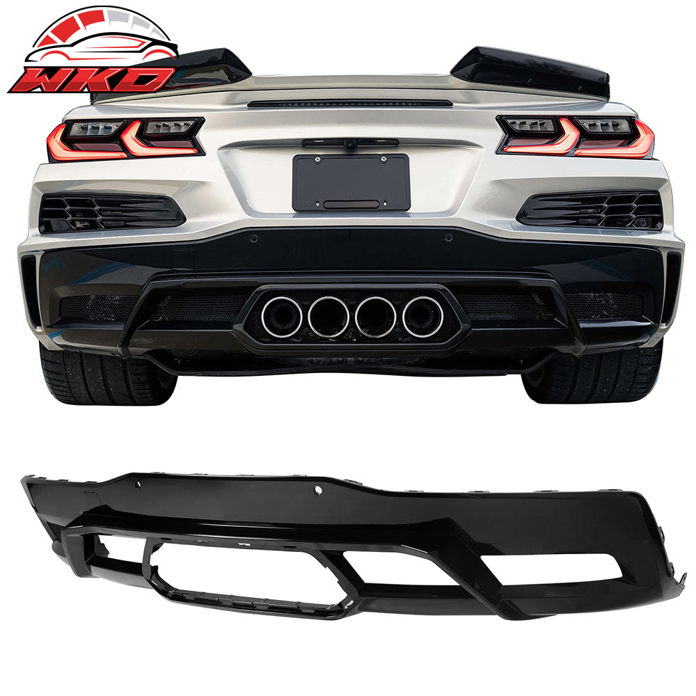 Fits 23-25 Chevy Corvette C8 Z06 ZR1 OE Rear Bumper Diffuser Lip Pearl Black PP