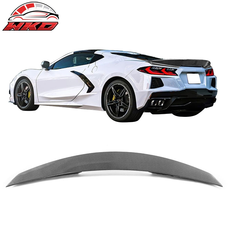 Fits 20-26 Chevy Corvette C8 Stingray RSC Style Trunk Spoiler Carbon Fiber Print