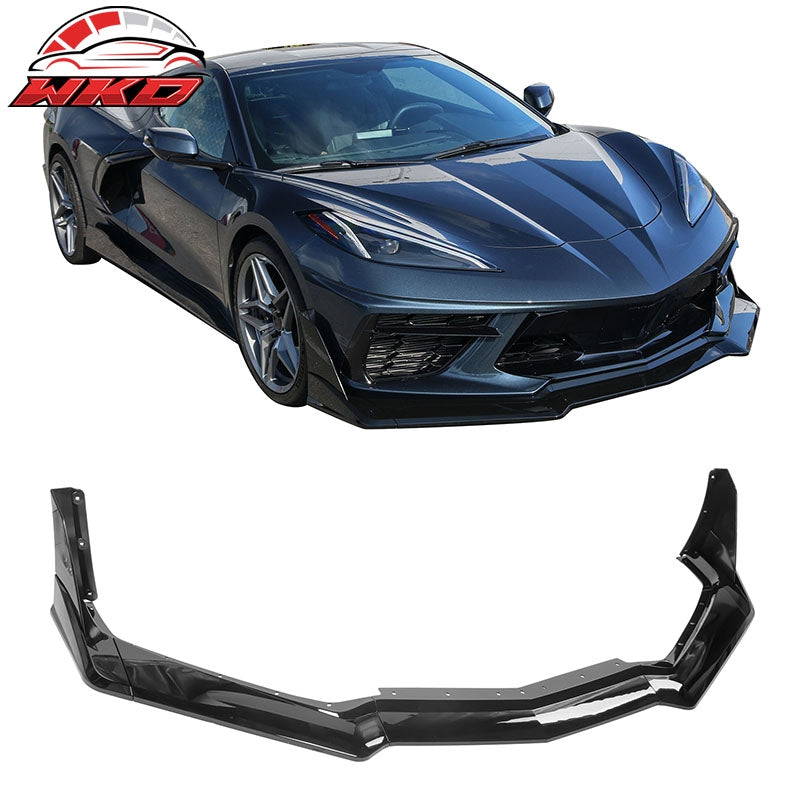Wholesale 20-26 Chevy Corvette C8 Z51 STG 3 Front Bumper Lip ZR1 Style Gloss Black