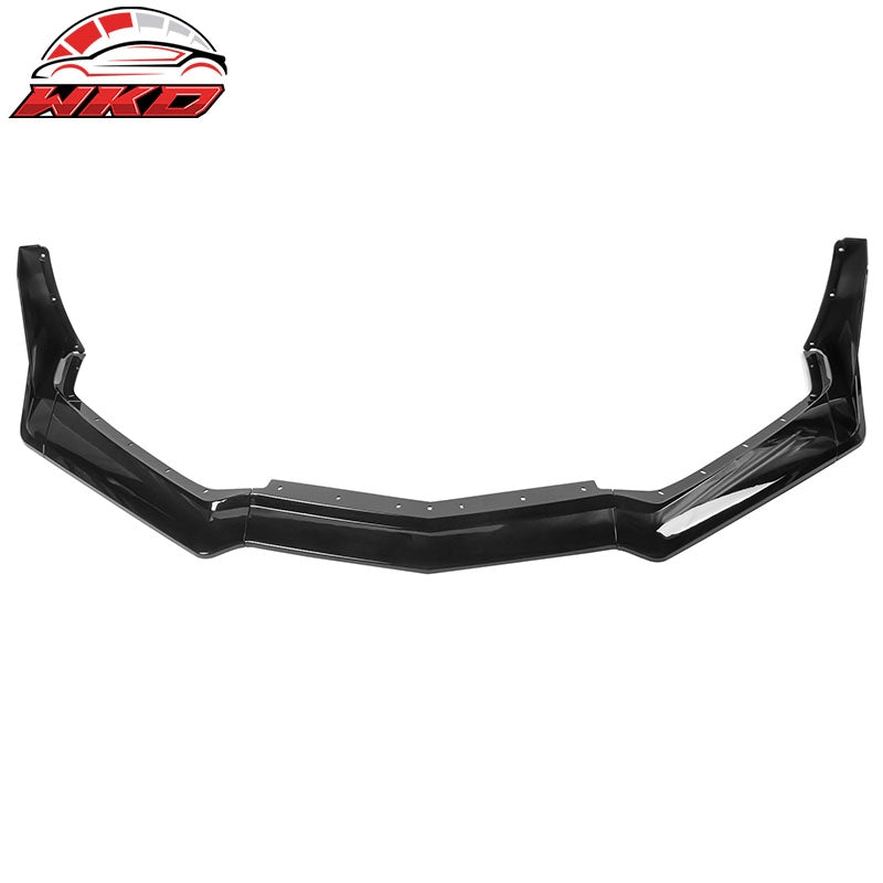 Fits 20-26 Chevy Corvette C8 Z51 STG 3 Front Bumper Lip ZR1 Style Gloss Black