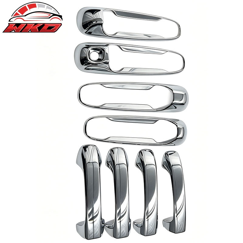 Fits 99-10 Dakota Durango Ram Liberty Grand Cherokee Door Handle Covers Chrome