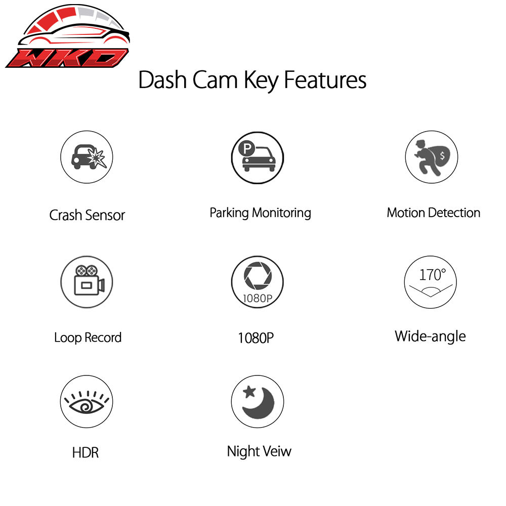 DashPal 1080P 170Ąă DVR Vehicle Camera Video Recorder Dash Cam HDR