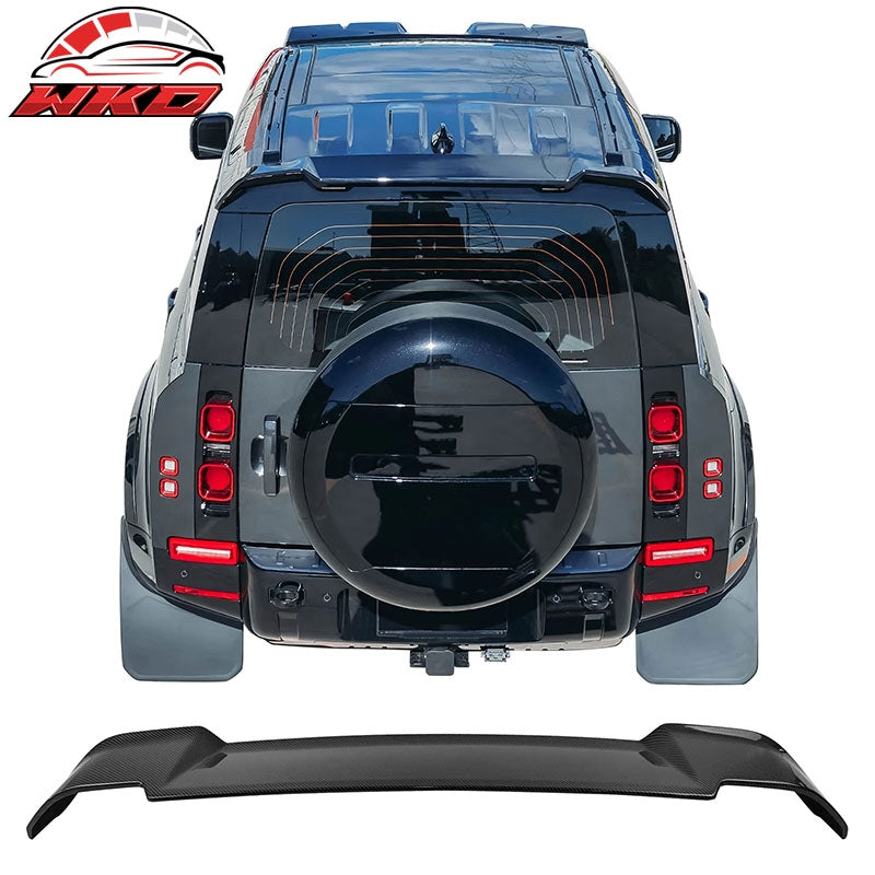 Wholesale 20-26 Defender 90 110 130 V Style Carbon Fiber Print Rear Roof Spoiler ABS