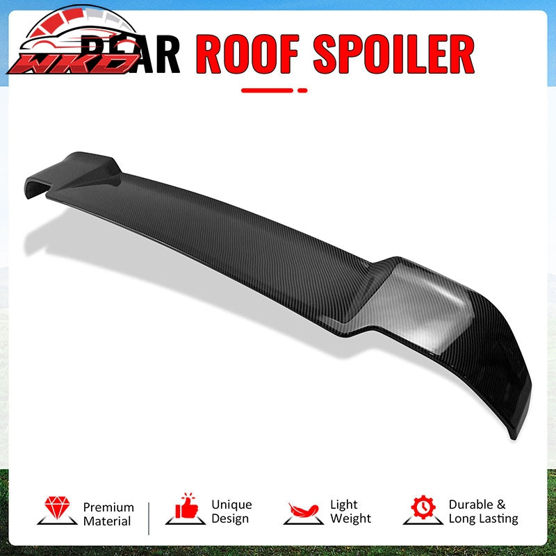 Fits 20-26 Defender 90 110 130 V Style Carbon Fiber Print Rear Roof Spoiler ABS