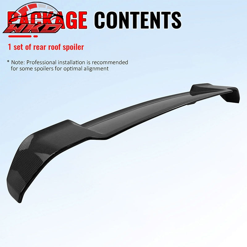 Fits 20-26 Defender 90 110 130 V Style Carbon Fiber Print Rear Roof Spoiler ABS