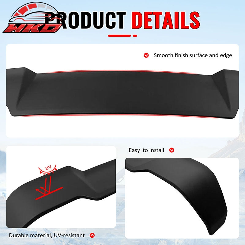 Fits 20-26 Defender 90 110 130 V Style Matte Black Rear Window Roof Spoiler ABS