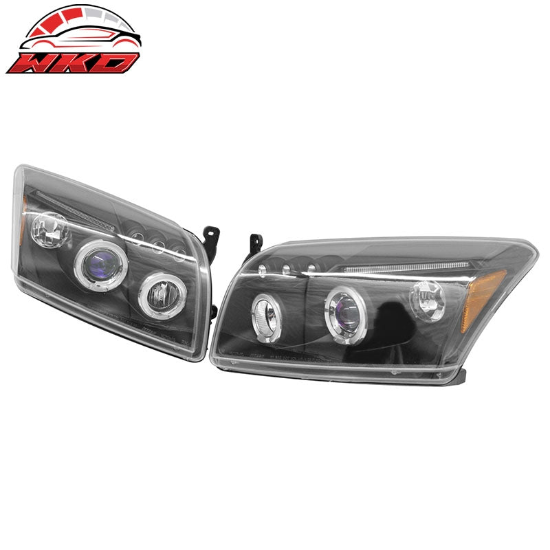 Fits 07-12 Dodge Caliber Headlights Head Lights W/Blue Projector Amber Reflector
