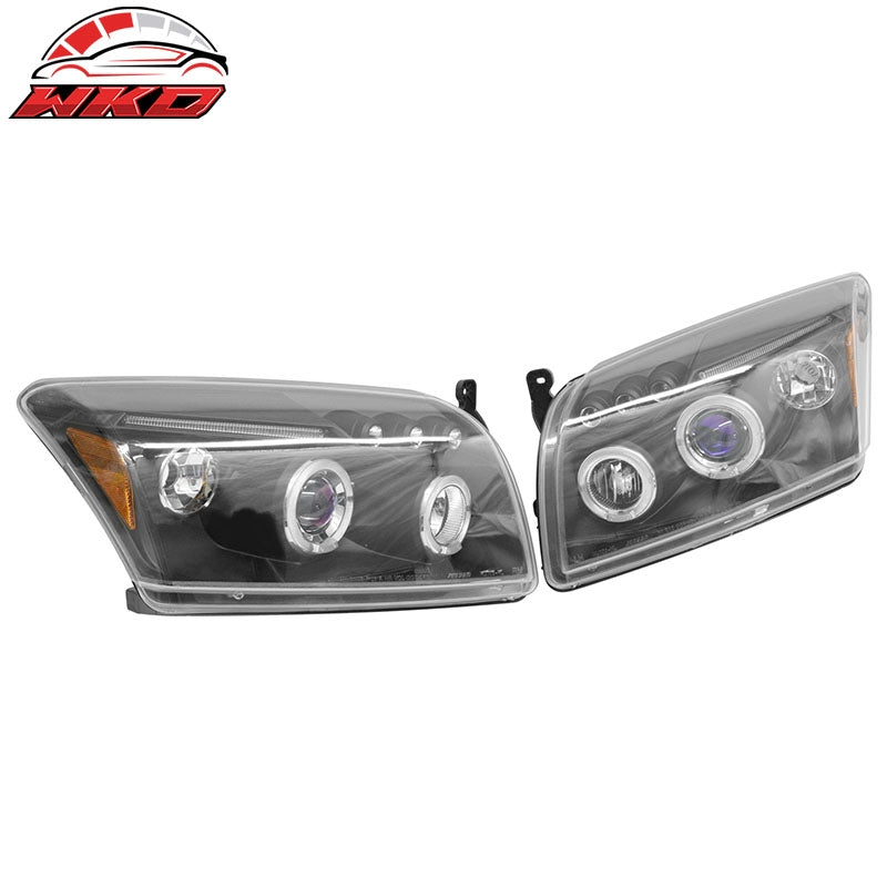 Fits 07-12 Dodge Caliber Headlights Head Lights W/Blue Projector Amber Reflector