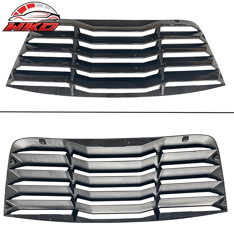 Fits 08-23 Dodge Challenger V2 Style Carbon Fiber Print Rear Window Louver Cover