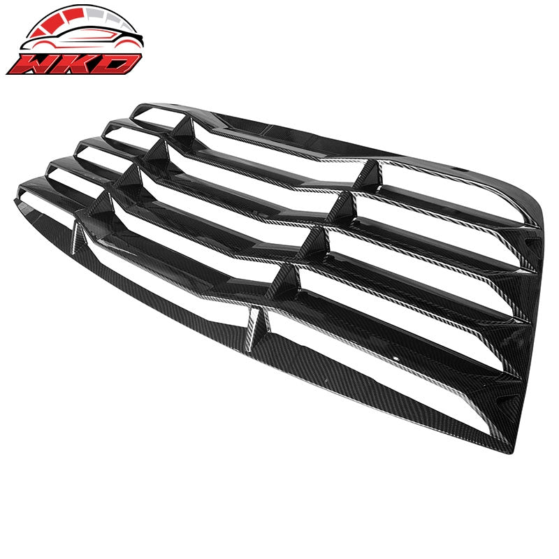 Fits 08-23 Dodge Challenger V2 Style Carbon Fiber Print Rear Window Louver Cover