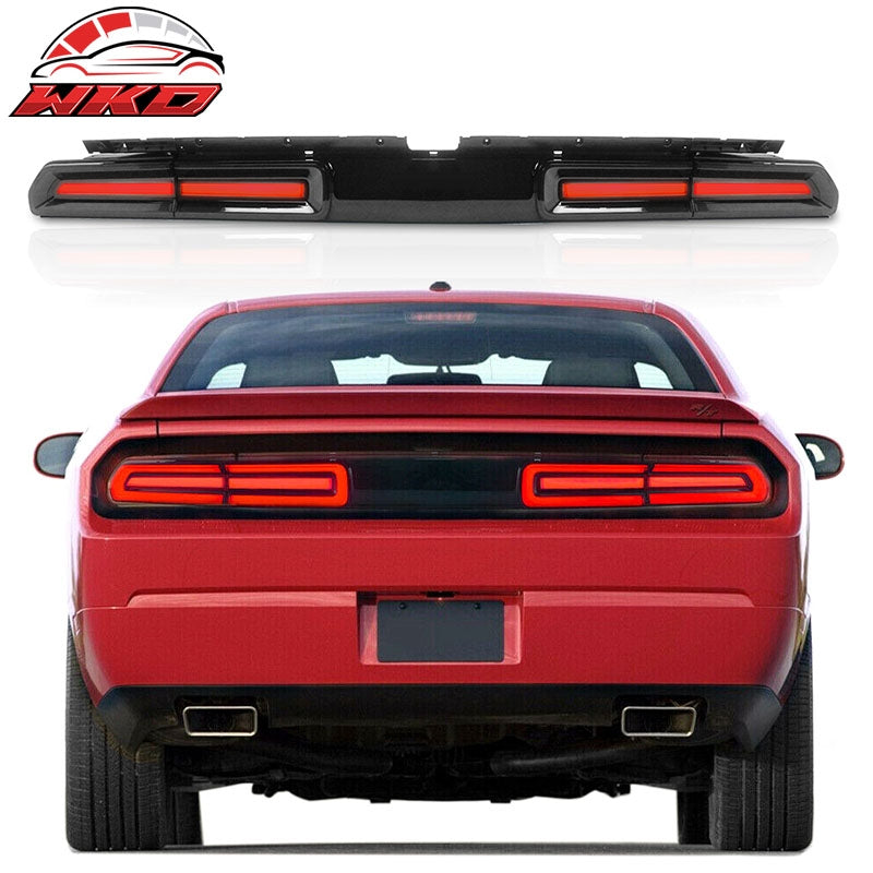 Fits 08-14 Dodge Challenger Sequential Turn Signal LED Tail Lights 2PC - Smoke