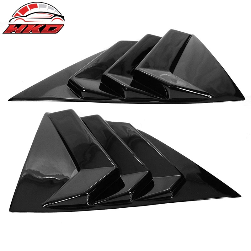 For 08-23 Dodge Challenger XE V3 Gloss Black Side Window Louver Scoop Vent Cover