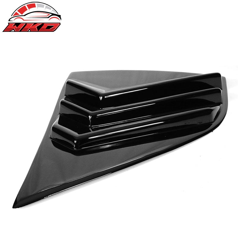 For 08-23 Dodge Challenger XE V3 Gloss Black Side Window Louver Scoop Vent Cover