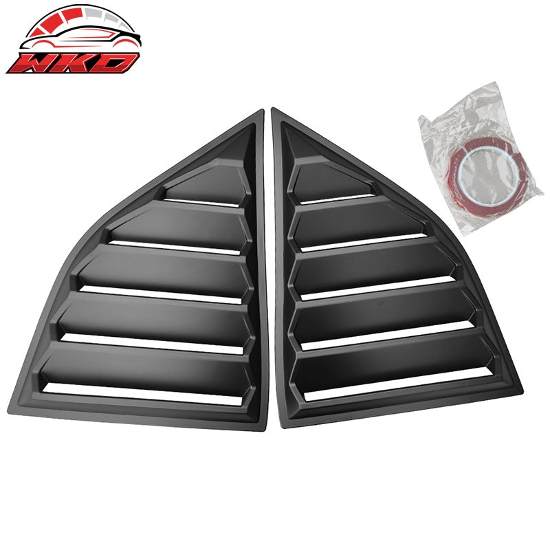 For 08-23 Dodge Challenger XE V4 Matte Black Rear Side Window Louver Scoop Cover