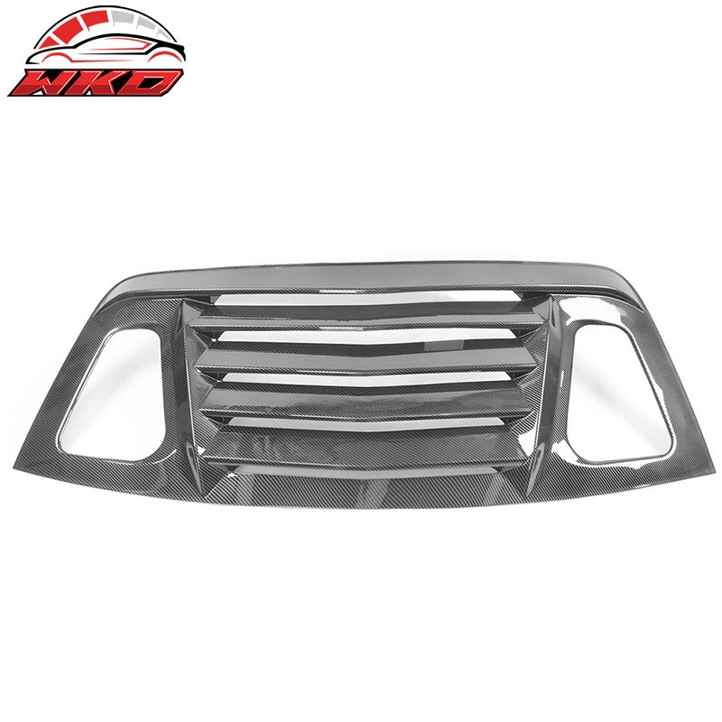Fits 08-23 Dodge Challenger Carbon Fiber Print Window Louver Rear Cover V2 Style