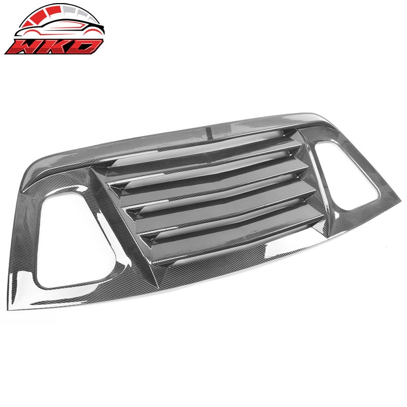 Fits 08-23 Dodge Challenger Carbon Fiber Print Window Louver Rear Cover V2 Style