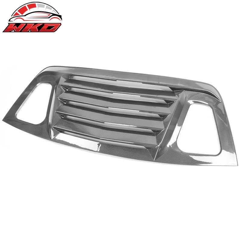 Fits 08-23 Dodge Challenger Carbon Fiber Print Window Louver Rear Cover V2 Style