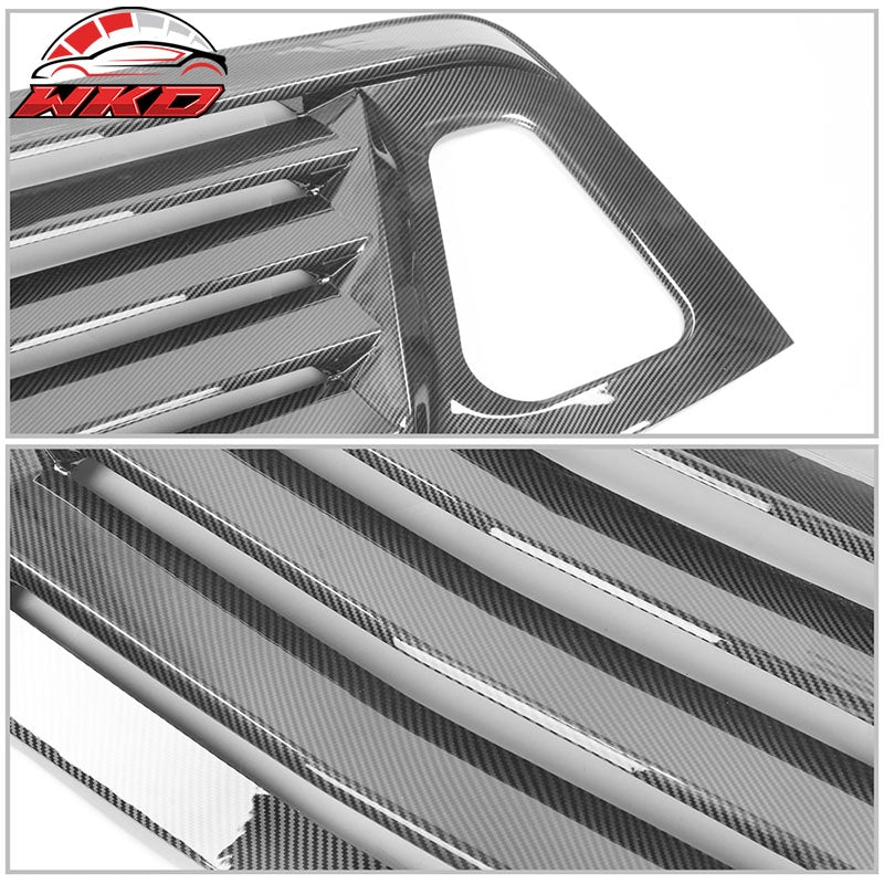 Fits 08-23 Dodge Challenger Carbon Fiber Print Window Louver Rear Cover V2 Style