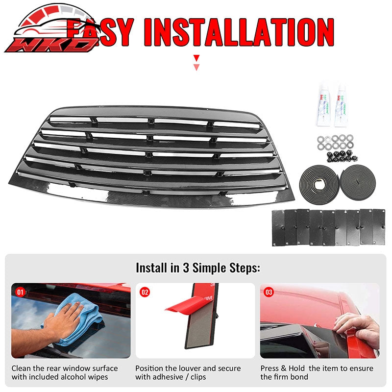 Fits 08-23 Dodge Challenger IKON Style Window Louver Cover Carbon Fiber Print